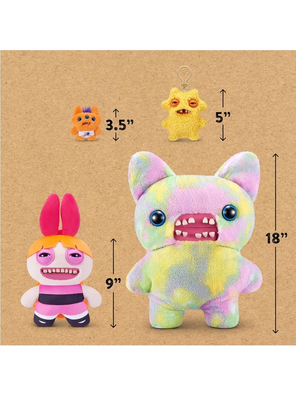 Zuru Fuggler x Powerpuff Girls Blossom Plush - Pink, Orange, Black